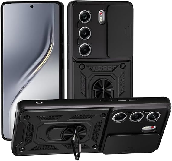 UnDePlus Tecno Camon 40 Pro ile uyumlu Kılıf Kamera Korumalı Zırh Tank Sürgülü Vega Kapak