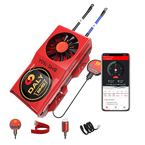 DALY Smart BMS LiFePo4 24V 150A 8S with UART Communictaion Bluetooth BMS for Rated 3.2V Lithium Battery Power Bank Protection,Off Grid Application, Solar SystemSmart BMSRS485CAN,150A Fan