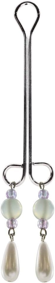 Party Clit Clamp - Dbl Loop w/Pearl