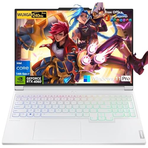 Lenovo Legion 7i Gaming Laptop,16 IPS WQXGA 240Hz, 14th Gen Intel i7-14700HXUp to 5.5 GHz, GeForce RTX 4060 8GB, 32 GB DDR5, 2 TB SSD, MS Office Pro, Backlit KB, Fingerprint, Wi-Fi 6E, Win 11 Pro