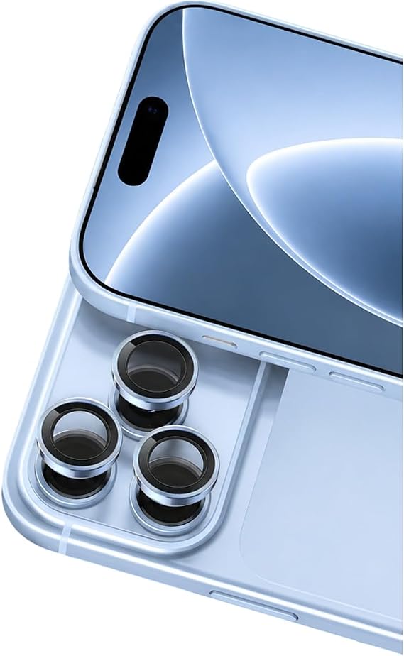 iPhone 18 Pro / 18 Pro Max Uyumlu Profesyonel Kamera Lens Koruyucu - Açık Mavi