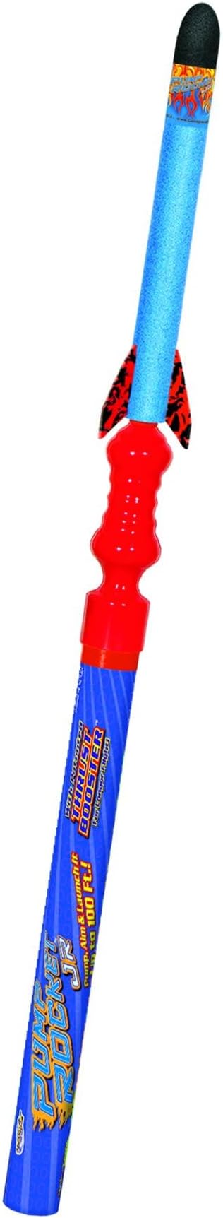 Geospace Hand Held Pump Rocket Medium Size Set - 30" Long Single Launcher & Rockets for Outdoor or Indoor Safe Play for Kids (Single Pump Rocket Jr.)