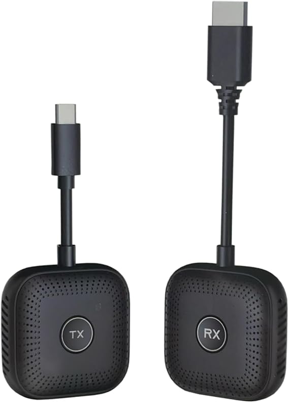 Coverzone Wireless HD Image Transmitter Set USB-C TX RX | 1080P 60Hz Plug and Play | Computer TV Connection Kit | Screen Mirroring Without Internet - S1 Type C
