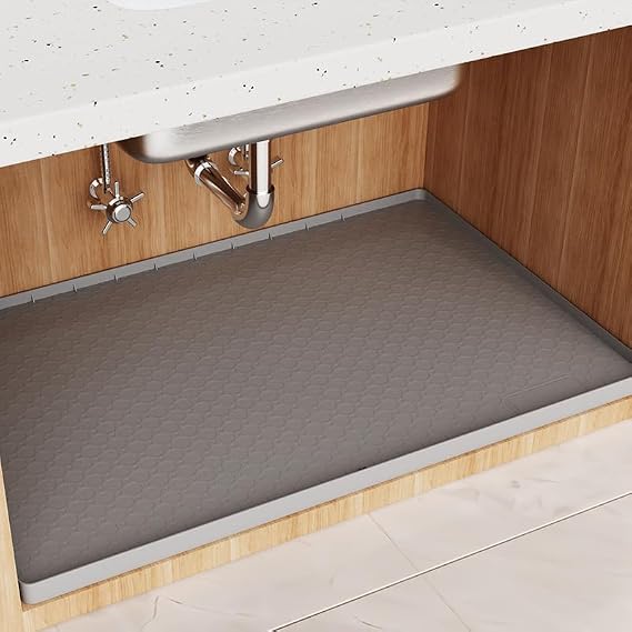 Waterproof Under Sink Mat 31" x 22", Multipurpose Shelf Liner & Drip Tray for Kitchen, Cabinet Protector for Home Organizers and Storage