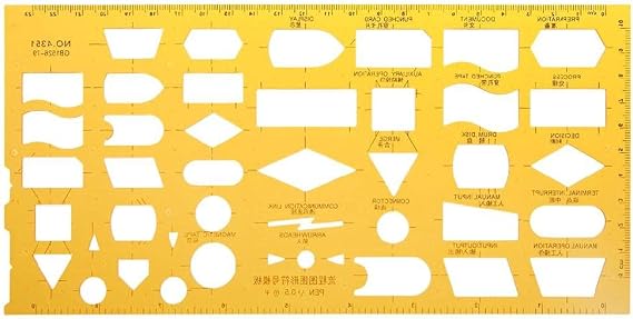 K Resin Flow Chart Symbol Drafting Template Ruler Stencil Measuring Tool Student Dies for Card Making On Clearance