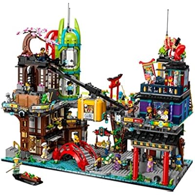 LEGO NINJAGO City Markets 71799 Building Set Modular City Expansion with 21 Minifigures, Detailed Shops & Apartments, Collectible Display Model for Ages 14