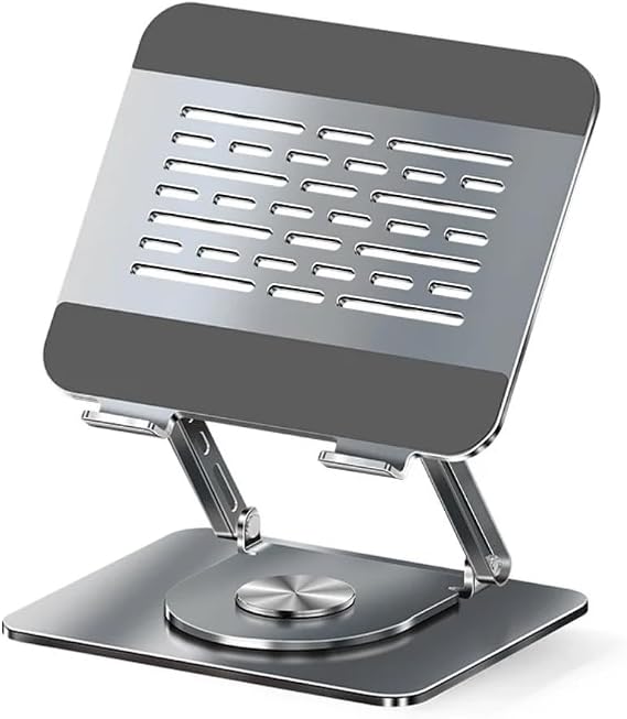 360 Dönebilen Tabanlı Ayarlanabilir Dizüstü Bilgisayar Standı MacBook Pro/Air Notebook ile Uyumlu 17 İnçe Kadar -Gri