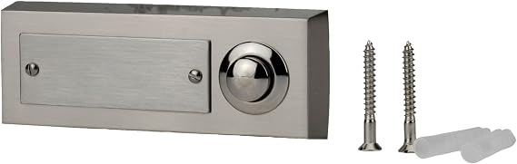 Unitec 41104 Surface-Mounted Door Bell Push Button 1-Channel Stainless Steel