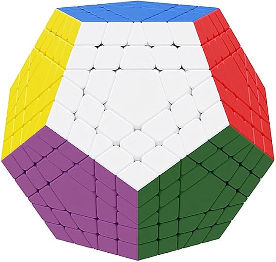 XMDCuber Megaminx 5x5 Stickerless Puzzle, 5x5x5 Dodecahedron Speed Cube, Pentagonal Magic Cube Dodecahedron