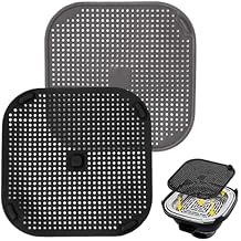 2 PCS Updated Heat Resistant Splatter Screen Compatible with Ninja Crispi Air Fryer Accessories;Food-Grade Silicone Splatter Shield Compatible with Ninja FN101-Prevent Oil Splatter.(Gray & Black)