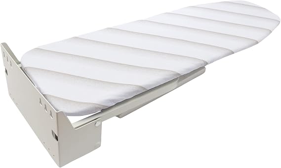 Wall-Mounted Ironing Board, Foldable Iron Board Wall Mount Mini Ironing Board, 37.4" X 7.5" Heavy Duty Ironing Board 180 Swivel Retractable Ironing Board with Ironing Board Cover