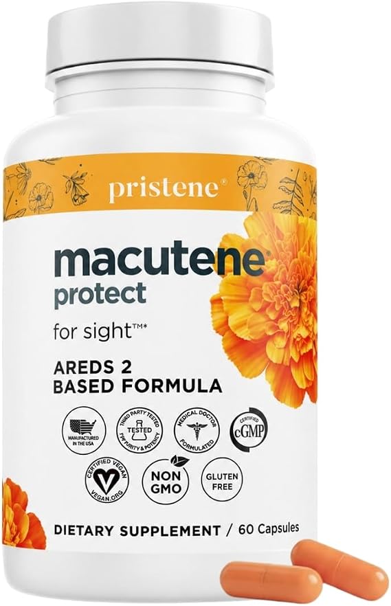 Macutene Protect Eye Vitamins, AREDS 2 Based Formula, 60 Capsules | Lutein 25 mg, Zeaxanthin 5 mg, Dietary Supplement