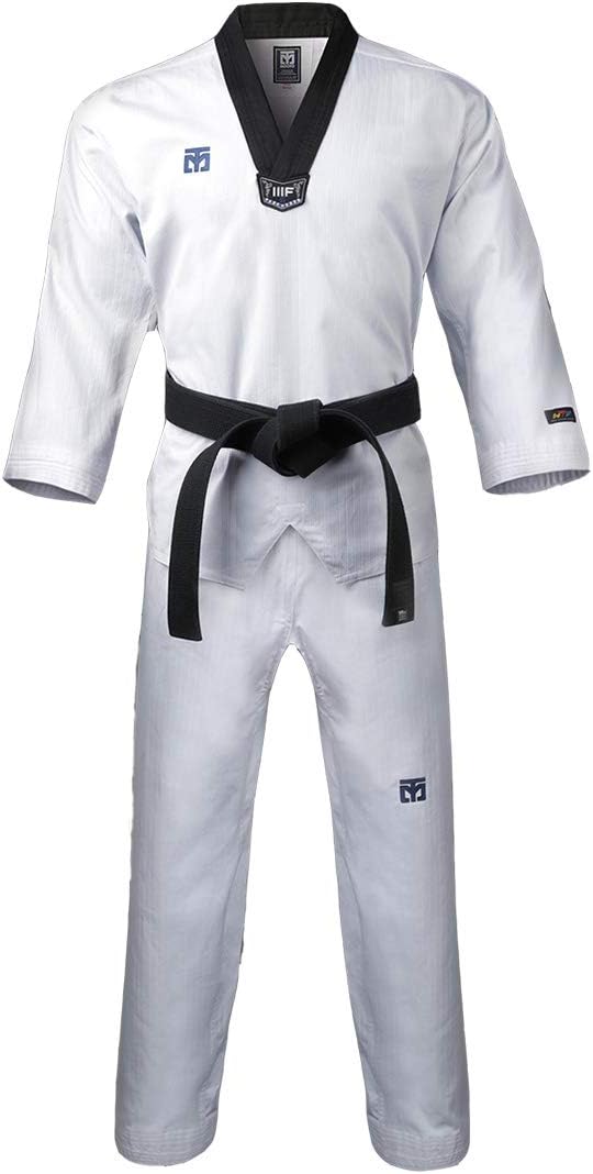 Mooto 3F Unisex Taekwondo Uniform Black V Neck Male Dobok TKD Korea 200 190cm-200cm 6.23ft~6.56ft