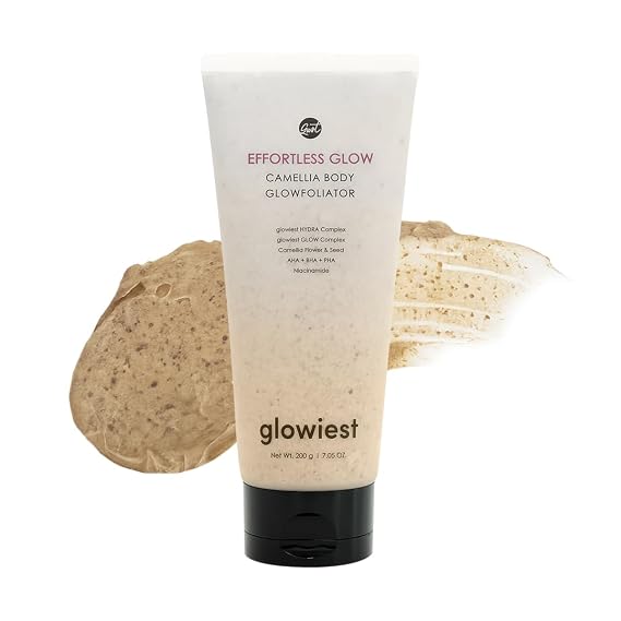 EFFORTLESS GLOW CAMELLIA BODY GLOWFOLIATOR - Natural Body Scrub for Soft & Luminous Skin - Camellia Seed and Flower & AHA, BHA, PHA
