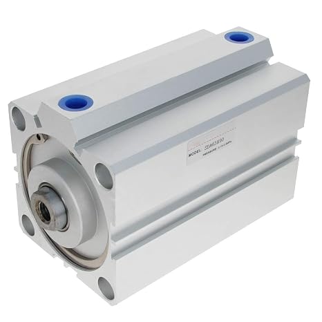 Aicosineg Compact Thin Air Cylinder 63mm/2.48 inch Bore 90mm/3.54 inch Standard Stroke Double Action Penumatic Hydraulic Cylinder Aluminium Alloy 1Pcs