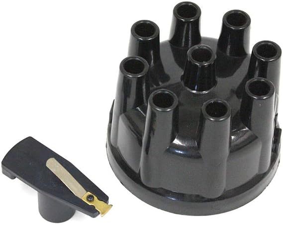Pertronix D600703 Electronic Ignition Cast Distributor Cap and Rotor Kit, 8 Cylinder, Compatible with Ford, Black