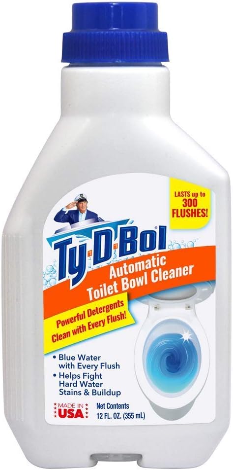 Ty-D-Bol Automatic Toilet Bowl Cleaner Liquid, In-Tank Liquid Cleaner for Toilet Bowl, Original Blue, 12 Oz (Pack of 6)