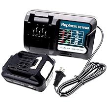 2Ah Battery, Replace for Makita 12V 10.8V, with Charger DC10WD DC10SB, Compatible with Makita 12V Battery BL1021B BL1016 BL1041B 197339-1 197406-2 BL1015B