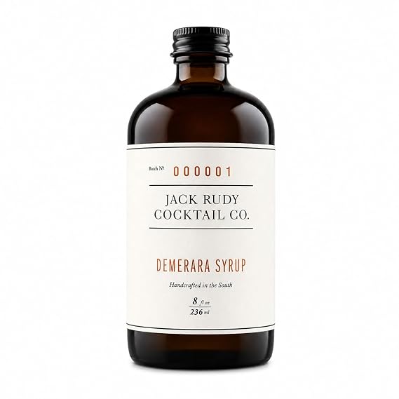 Jack Rudy Cocktail Demerara Syrup, Amber Demerara Sugar, 8 Ounce