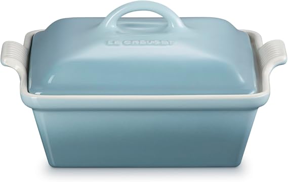 Le Creuset Stoneware Covered Square Casserole, 2.5qt. (9"), Sea Salt
