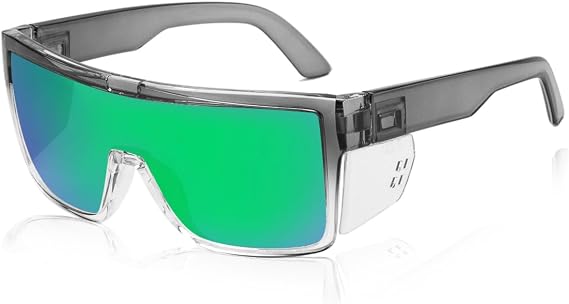 Polarized Safety Sunglasses, UV400 Protection, ANSI Z87.1 Wraparound Protective Eyewear