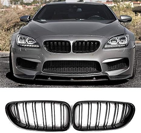 Front Grille, Kidney Grill Replacement for BMW 2012-2017 6 Series F06 F12 F13 (ABS, Gloss Black)