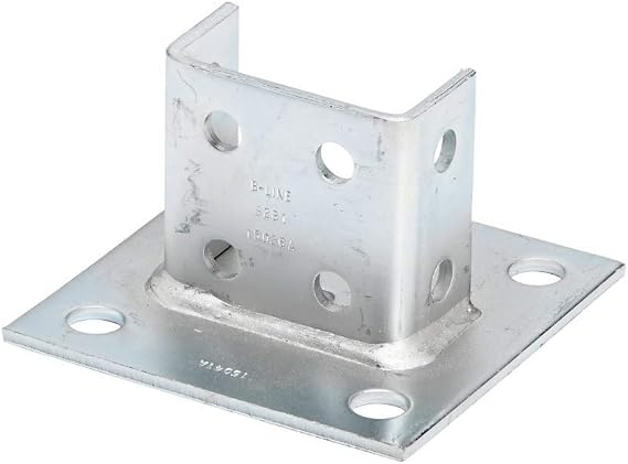 B-Line Systems B281SQ-ZN Zinc Plated Square Post Base,