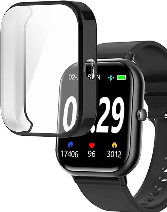 Watch Cases compatible with TORJALPH Choiknbo TJ37 1.83 Smart Watch, TPU Case with Screen Protector, Protecting Watch Body & Screen