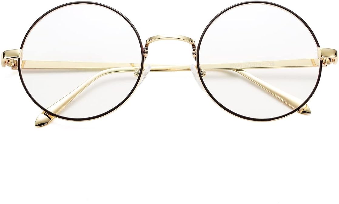 Pro Acme Round Metal Glasses Clear Lens Retro Eyewear