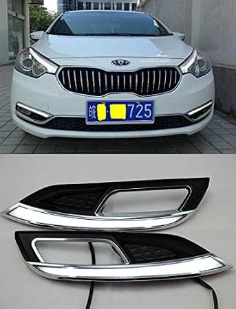 Daytime Running Light,fog lamp Retrofit Car LED DRL Daytime light kit For 2013-2015 Kia K3 Cerato (with white color)