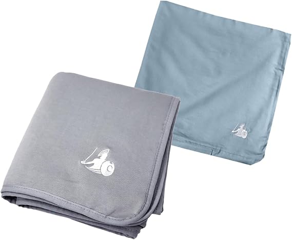 DefenderShield EMF Radiation Protection Blanket & Duvet Cover Bundle (Small - 36" L x 35" W, Blue Duvet)