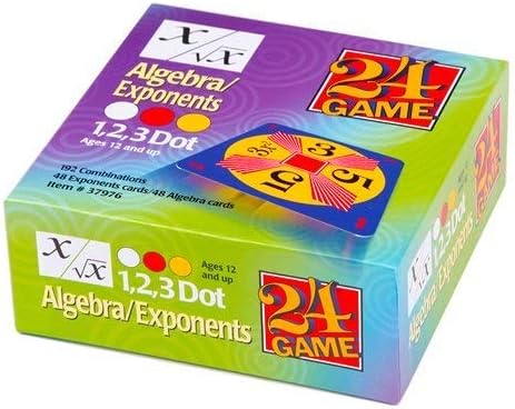 24 GAME 96-Card Deck: Algebra/Exponents Math Card Game