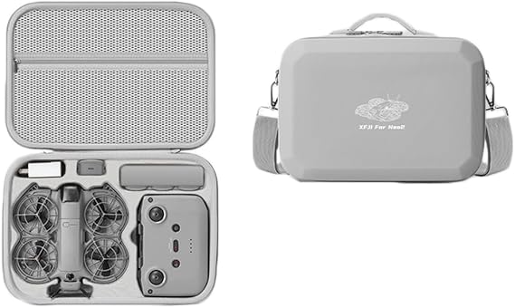 Suitable for DJI Neo2 Fly More Combo Accessories Carrying Case EVA Storage Travel Bag, Compatible with Neo 2 Drone, RC-N3 Controller, Four-Battery, Charging Hub