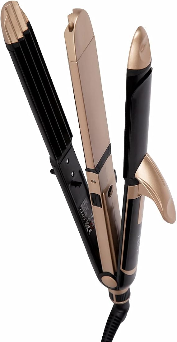 Wester Vega 3 in 1 Hair Styler, Straightener, Curler & Crimper (VHSCC-01), Black