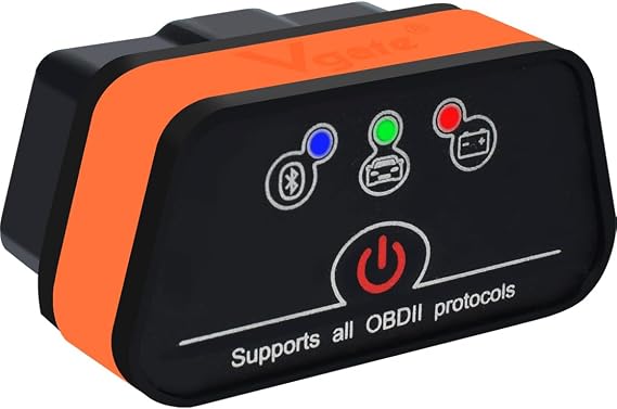 iCar2 BLE 4.0 OBD2 Bluetooth Adapter Auto Scanner Car Diagnostic Tools Engine System Diagnostic Tools for Android/iOS (Black/Orange)