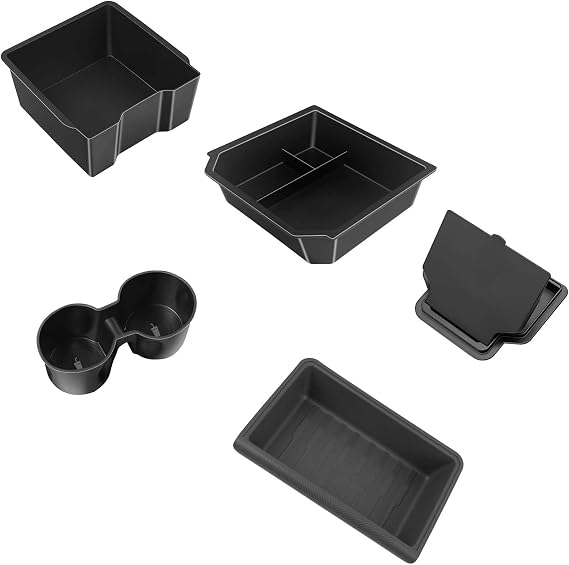 5PCS Car Accessories Center Console Organizer for Tesla Model Y Juniper (2025+), Tesla Model Y Juniper Accessories, Under Seat Storage, Armrest Box & Cup Holder, Car Organizers and Storage