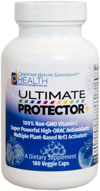 ULTIMATE PROTECTOR+ | High-ORAC Nrf2 Activator Antioxidant Supplement | Triple Action | Multiple Plant-Based Nrf2 Activators | Ultra Potent High-ORAC Antioxidants | Non-GMO Vitamin C | 180 Veggie Caps