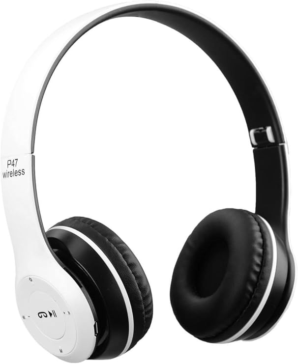 P47 Wireless 5.0 Bluetooth Kablosuz Katlanabilir Kulaklık, Beyaz BBP47KULAKLIK