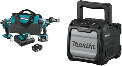 Makita XT297T 18V LXT Lithium-Ion Brushless Cordless 2-Pc. Combo Kit 5.0Ah with Bonus XRM08B 18V LXT  12V max CXT LithiumIon CordlessCorded Bluetooth Job Site Speaker