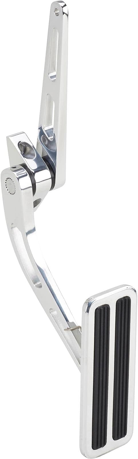 Speedway Motors Billet Aluminum Accelerator Throttle Pedal, Polished & Spring-Loaded, with Adjustable 360-Degree Arms, Featuring Urethane Bushing, Ideal for Custom Positioning