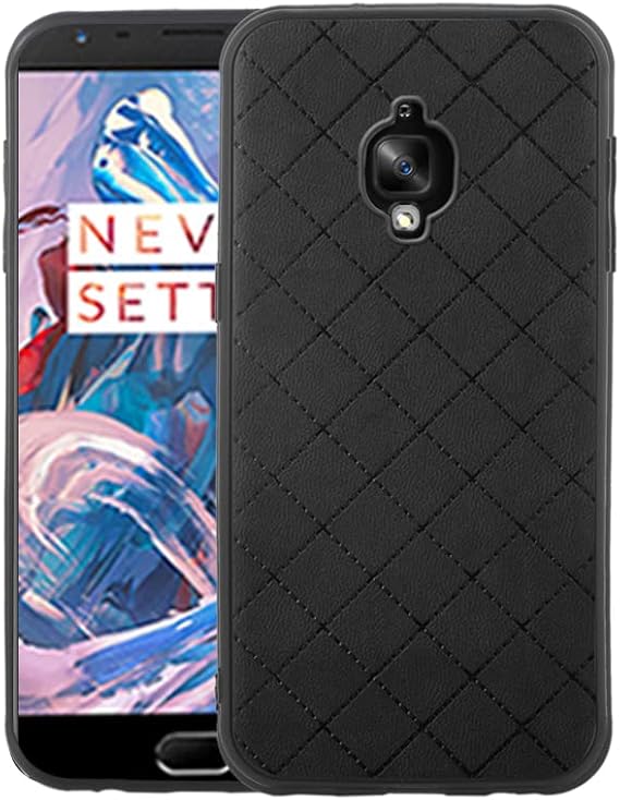 Compatible with OnePlus 3 3T A3000 case Rugged Thin Slim Cell Accessories Anti-Slip Fit Rubber TPU Mobile Phone Cover for OnePlus3 OnePlus3T 1 One Plus T 1plus T3 1+ 1+3T 1+3 Women Men Black