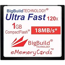 eMemoryCards 1GB Ultra Fast 18MB/s CompactFlash memory card compatible with Canon 10D/20D/30D/40D/50D/1D/1Ds/5D/5Ds/7D Mark I/II/III/IV, Nikon D, Olympus E, Sony Alpha, Leica S Cameras