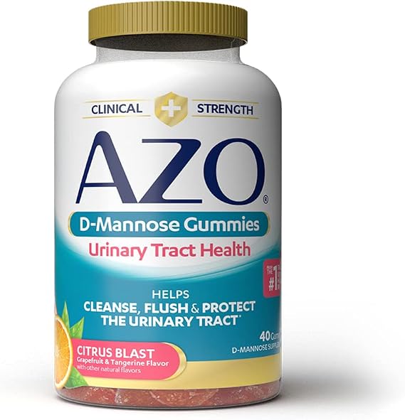 AZO D-Mannose Urinary Tract Health Gummies, 40 Count, Citrus Flavor