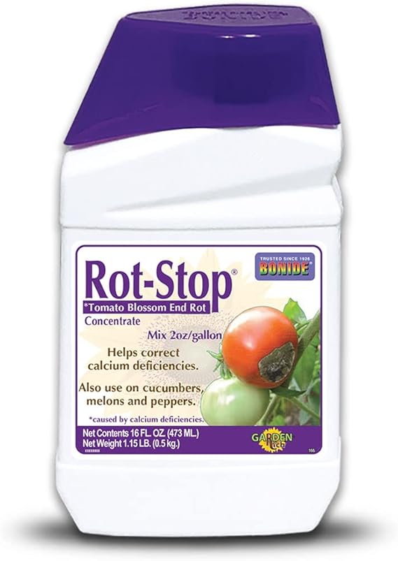 Bonide Rot-Stop Tomato Blossom End Rot, 16 oz Concentrated Liquid Garden Fertilizer for Calcium Deficiency Indoors & Outdoors | Garden Fertilizer, For Calcium Deficiency, Indoors & Outdoors
