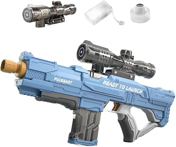 Water Gun, Electric Continuous Fire, Automatic Water Gun, Super Strong Distance, High Speed Continuous Launch, 10-12 m, Large Capacity, USB Charging, Advanced Automatic Water Supply, Children's Water