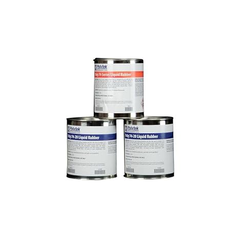 Poly 74-20 Liquid Polyurethane Rubber (6-lb Kit) - Yellow, Soft, Pourable, Ideal for Intricate Molds