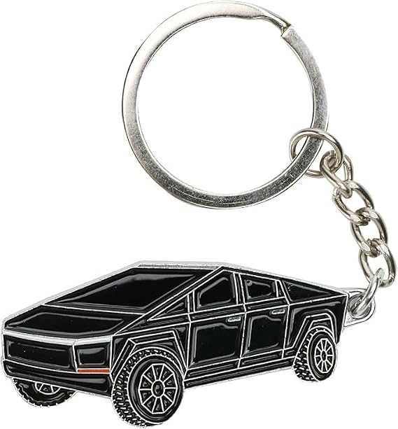 Keychain Compatible with Tesla Cybertruck Key Card Cyber Truck Zinc Alloy Chain Decor Key Fob Interior Accessories