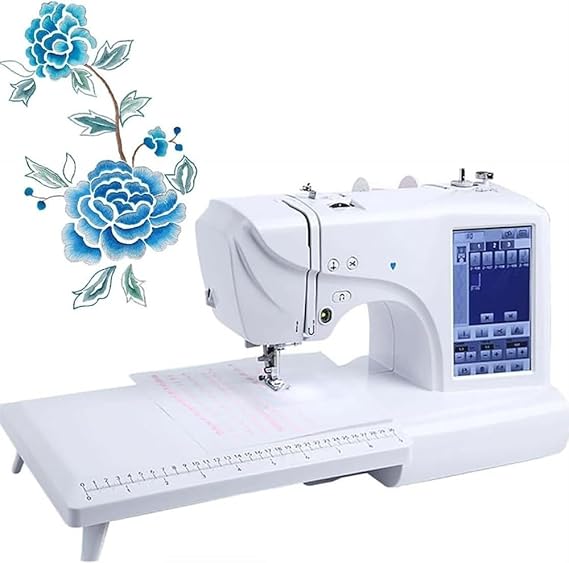 Electric Embroidery Machine,Computerised Digital Sewing Machine Embroidery Quilting Machine, 158 Built-in Patterns, 7'' Large LCD Touchscreen for Home Use,