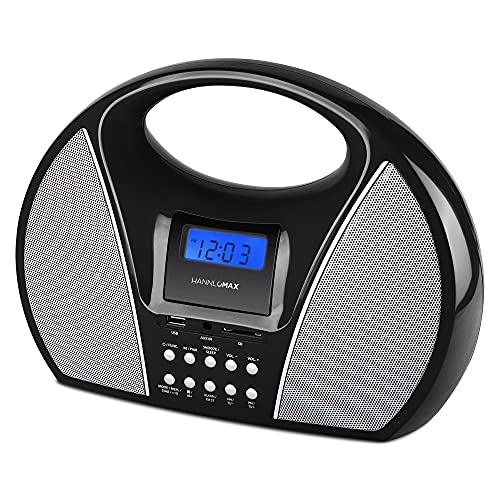 HANNLOMAX HX-510R Portable AMFM Radio with USBSD Port for MP3 Playback, Bluetooth, Aux-in, ACDC Dual Power Source. Black