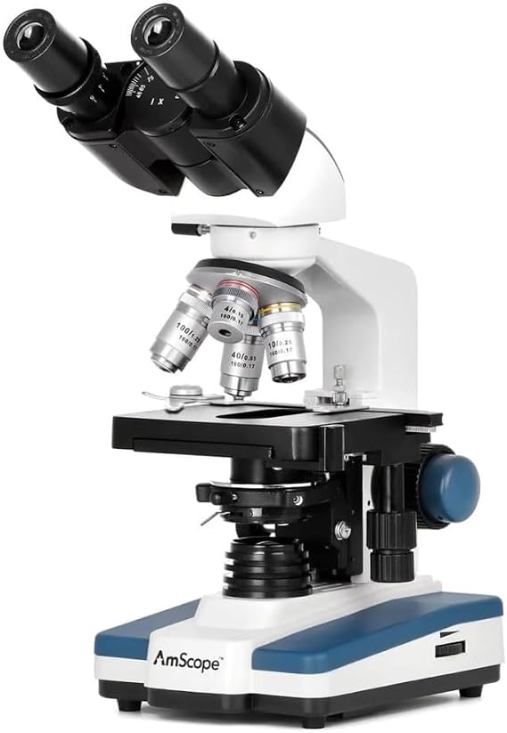 AmScope - 40X-2500X LED Digital Binocular Compound Microscope with 3D Stage + 5MP USB Camera